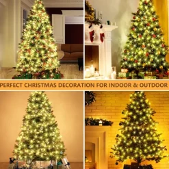 String Lights LED Christmas Tree with Ring 400LED Christmas Tree Lights with 16 Strands 2m Christmas Tree String Lights Christmas Lights String Lights for 150cm-240cm Tree