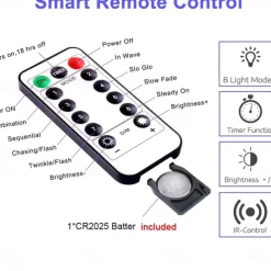 String Lights 3M 6M USB Remote Control Copper Wire LED Firecracker String Lights 100LEDs 200LEDs Firecracker Fairy Light For Christmas Wedding Holiday Party Home Decoration