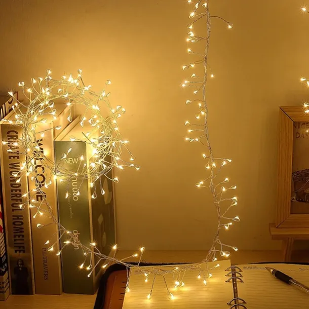 String Lights 3M 6M USB Remote Control Copper Wire LED Firecracker String Lights 100LEDs 200LEDs Firecracker Fairy Light For Christmas Wedding Holiday Party Home Decoration