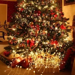 String Lights 3M 6M USB Remote Control Copper Wire LED Firecracker String Lights 100LEDs 200LEDs Firecracker Fairy Light For Christmas Wedding Holiday Party Home Decoration