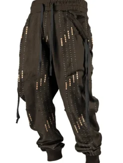 Stripe Casual Men's 3D Print Sweatpants Joggers Pants Trousers Outdoor Street Casual Daily Polyester Black Navy Blue Brown S M L Mid Waist Elasticity Pants