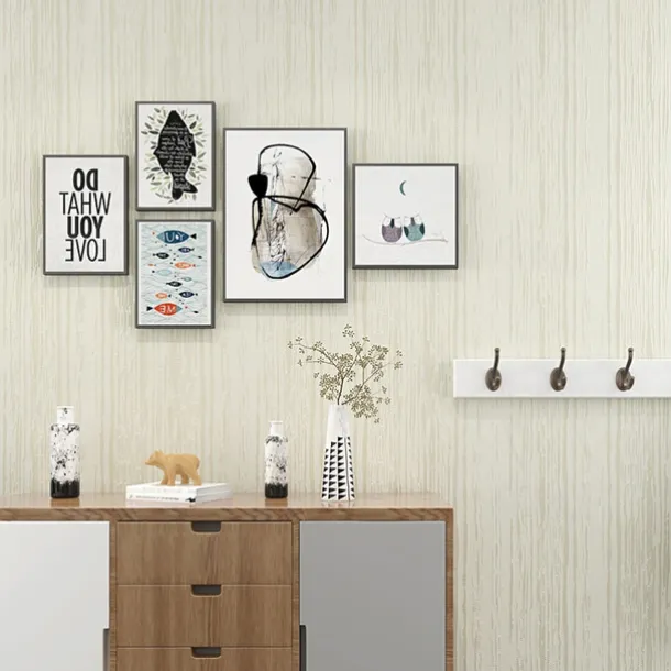 Stripe Wallpaper Wall Covering Sticker Film Peel and Stick Self Adhesive Embossed Non-woven Fabric Home Décor 300x53cm/118.11x20.87inch