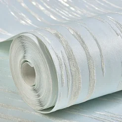 Stripe Wallpaper Wall Covering Sticker Film Peel and Stick Self Adhesive Embossed Non-woven Fabric Home Décor 300x53cm/118.11x20.87inch