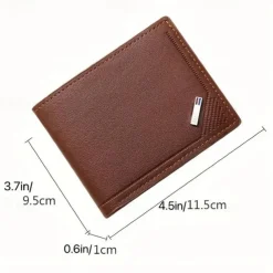 Stylish and Durable Men's PU Leather Bifold Wallet with Card Slots - Perfect Gift for Him