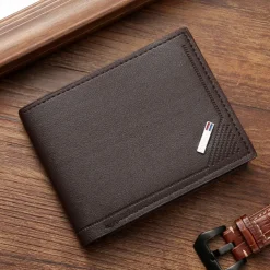 Stylish and Durable Men's PU Leather Bifold Wallet with Card Slots - Perfect Gift for Him