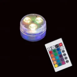 Submersible Pool LED Light with Remote RGB Aquarium Diving Light Battery Powered 3LED Underwater Light Wedding Pond Pool Bathtub Aquarium Party Vase Decoration 1PC