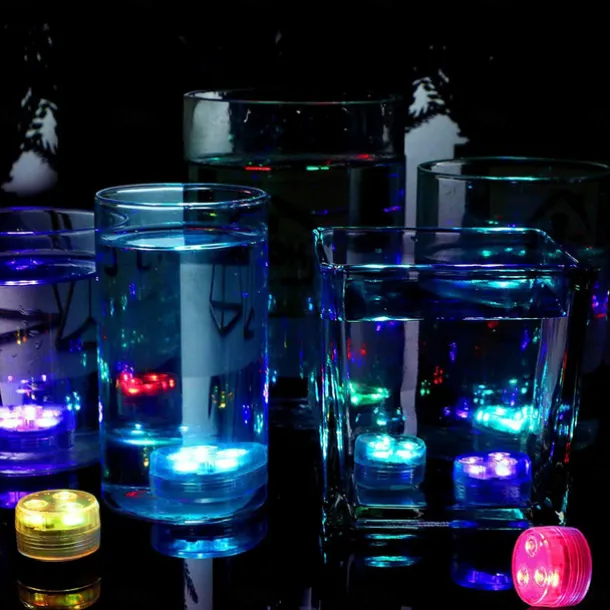 Submersible Pool LED Light with Remote RGB Aquarium Diving Light Battery Powered 3LED Underwater Light Wedding Pond Pool Bathtub Aquarium Party Vase Decoration 1PC