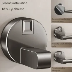 Suction Cup Towel Rack Bathroom No Punching Bathroom Towel Pole Bath Towel Wall Mounted Storage Rack Storage Rack