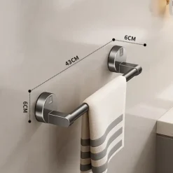 Suction Cup Towel Rack Bathroom No Punching Bathroom Towel Pole Bath Towel Wall Mounted Storage Rack Storage Rack