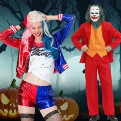 Suicide Squad Joker: Folie à Deux Harley Quinn Joker Clown Halloween Group Couples Costumes Adults' Men's Women's Scary Costume Sexy Costume Halloween Carnival Easy Carnival Costume