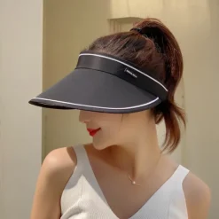 Summer Foldable Sun Hat Travel Beach Large Brim Sun Hat Without Top Anti-ultraviolet Hat For Women