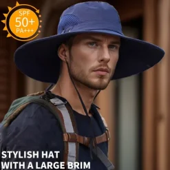 Sun Hat Bucket Hat Boonie hat Waterproof UV Protection Summer Spring Drawstring Wide Brim Men's Fishing Activity