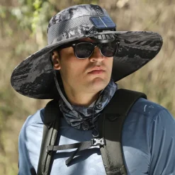 Sun Hat Bucket Hat Boonie hat Camouflage Pattern Waterproof UV Protection Breathable Summer Spring Drawstring Wide Brim Men's Fishing Activity