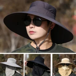 Sun Hat Bucket Hat Fishing Hat Hat UV Sun Protection Sunscreen Quick Dry Summer Spring Wide Brim with Face Cover & Neck Flap Men's Women's Fishing Activity