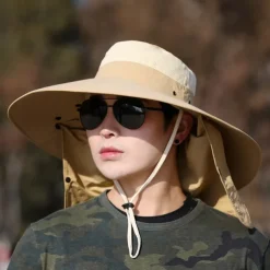 Sun Hat Bucket Hat Fishing Hat Hat UV Sun Protection Sunscreen Quick Dry Summer Spring Wide Brim with Face Cover & Neck Flap Men's Women's Fishing Activity