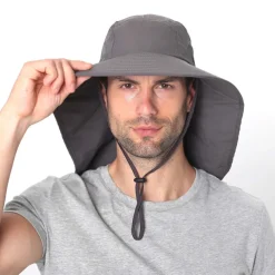 Sun Hat Bucket Hat Fishing Hat Hat with Neck Flap Cover Packable Waterproof Summer Wide Brim Men's Fishing Activity