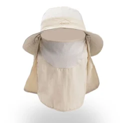 Sun Hat Bucket Hat Hat with Neck Face Flap Cover Packable Anti-Mosquito Summer Spring Wide Brim