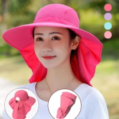 Sun Hat Fishing Hat Hiking Hat Hat Portable UV Sun Protection UPF50+ Summer Wide Brim with Neck Flap Women's Fishing Activity