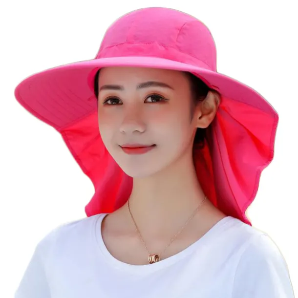 Sun Hat Fishing Hat Hiking Hat Hat Portable UV Sun Protection UPF50+ Summer Wide Brim with Neck Flap Women's Fishing Activity