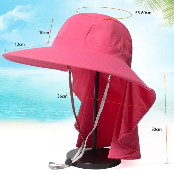 Sun Hat Fishing Hat Hiking Hat Hat Portable UV Sun Protection UPF50+ Summer Wide Brim with Neck Flap Women's Fishing Activity