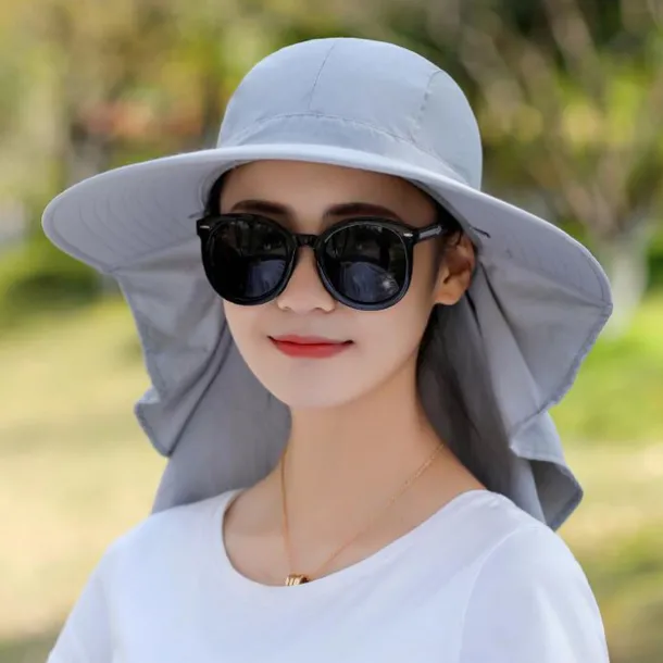 Sun Hat Fishing Hat Hiking Hat Hat Portable UV Sun Protection UPF50+ Summer Wide Brim with Neck Flap Women's Fishing Activity
