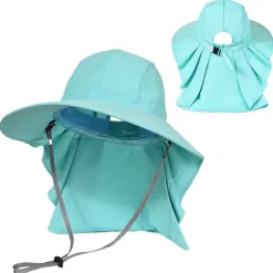 Sun Hat Fishing Hat Hiking Hat Hat Portable UV Sun Protection UPF50+ Summer Wide Brim with Neck Flap Women's Fishing Activity