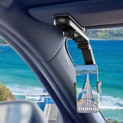 Sun Visor Cell Phone Holder 360° Rotatable Multifunctional Sunvisor Hanging Clip Bracket Cell Phone Mount For 7 Inch Telephone