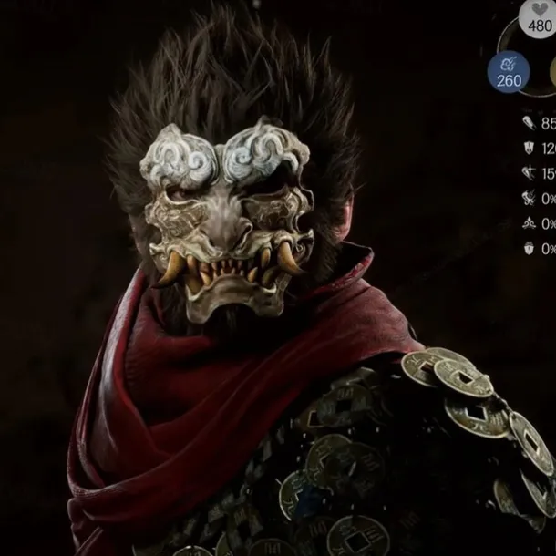 Sun Wukong Halloween Mask Black Myth: Wukong Carnival Mask Scary Costume Adults' Unisex Halloween Carnival Easy Halloween Costumes Dress Up