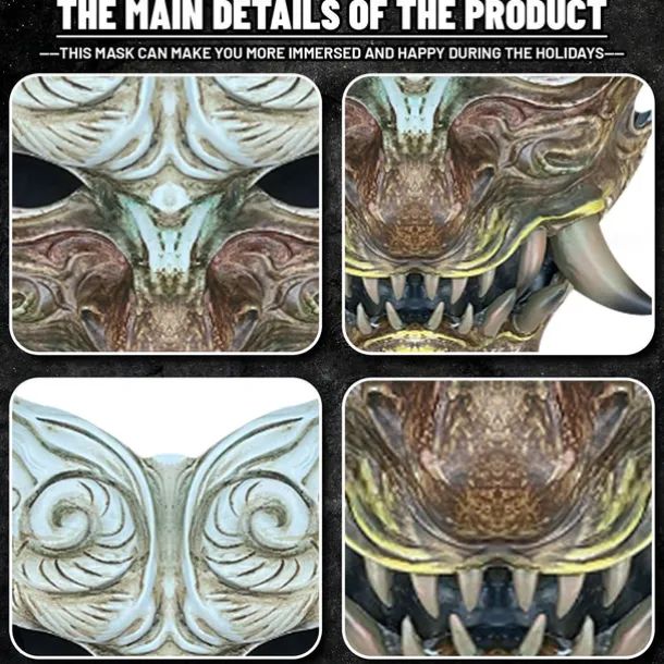 Sun Wukong Halloween Mask Black Myth: Wukong Carnival Mask Scary Costume Adults' Unisex Halloween Carnival Easy Halloween Costumes Dress Up