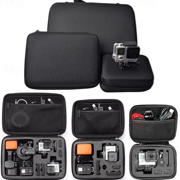 Super Anti-shock Portable Medium Storage Bag for GoPro and Other Sports Action Camera - Black
