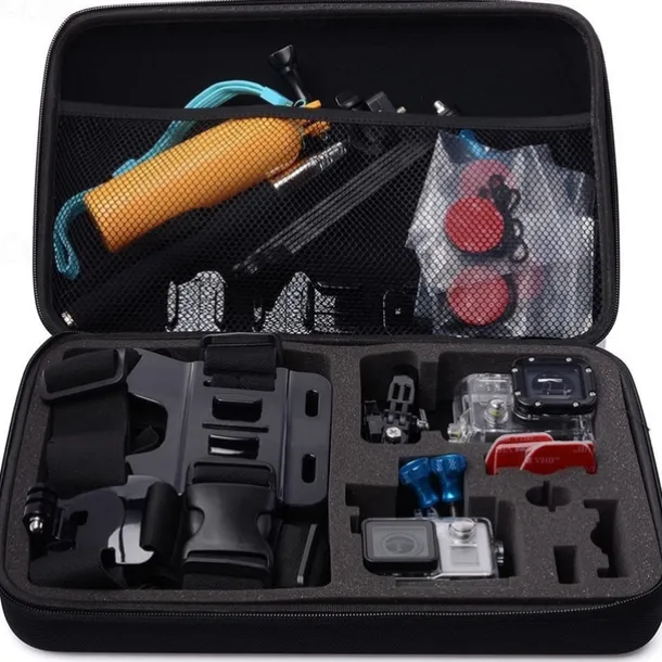 Super Anti-shock Portable Medium Storage Bag for GoPro and Other Sports Action Camera - Black
