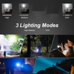 Super Bright ABS Strong Light Focusing Led Flashlight Outdoor Portable Home Built-in Battery Rechargeable Multi-function Torch