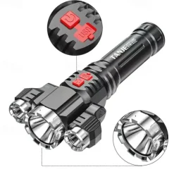 Super Bright LED Flashlight USB Rechargeable Tactical Flashlight Hunting Torch Outdoor Emergency Camping Searchlight