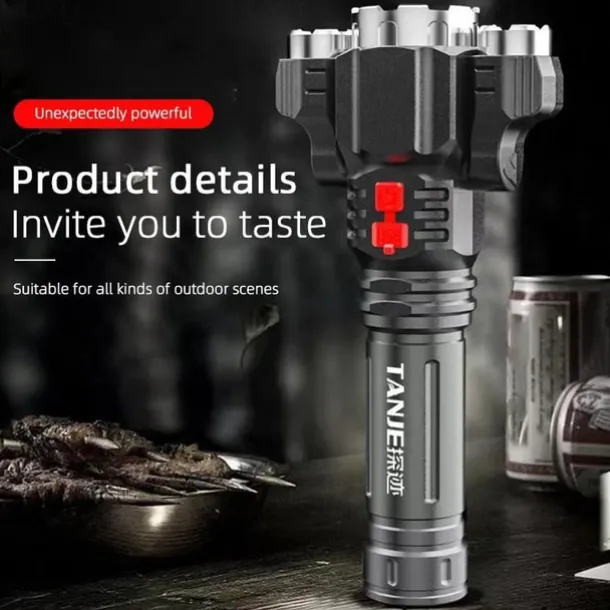 Super Bright LED Flashlight USB Rechargeable Tactical Flashlight Hunting Torch Outdoor Emergency Camping Searchlight