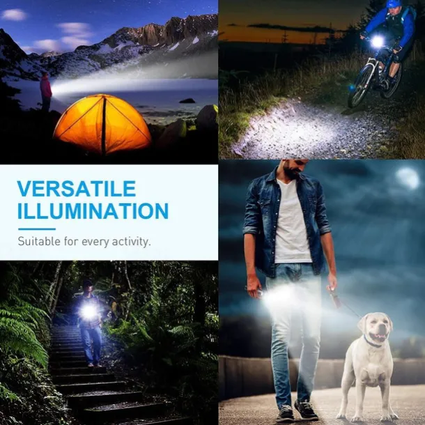 Super Bright LED Flashlight USB Rechargeable Tactical Flashlight Hunting Torch Outdoor Emergency Camping Searchlight