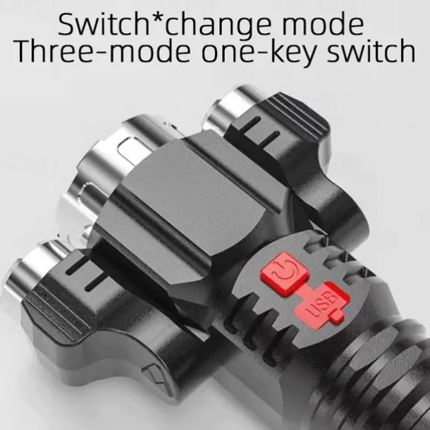 Super Bright LED Flashlight USB Rechargeable Tactical Flashlight Hunting Torch Outdoor Emergency Camping Searchlight