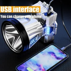 Super Bright Rechargeable High Power Headlamp, LED Headlamp Rechargeable Head Lamp, Outdoor Waterproof Camping Running Portable