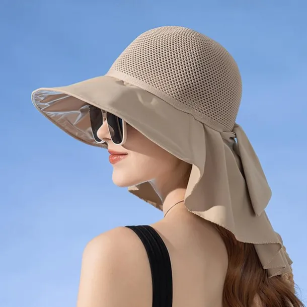 Super Wide Brim Sun Hats for Women UV Protection Beach with Neck Flap Packable Bucket Hat Sun Wraps Outdoor