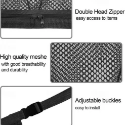 SUV Car Ceiling Storage Net Pocket Double-Layer Mesh Car Roof Bag Interior Cargo Net Breathable Mesh Bag Auto Stowing Tidying Travel Long Trip Camping Interior Accessories