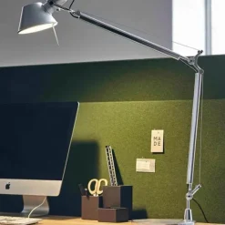 Swing Arm Table lamp LED Silver Table lamp for Desktop Aluminium E27 Flexible Adjustable Eye Care Study Office Table lamp