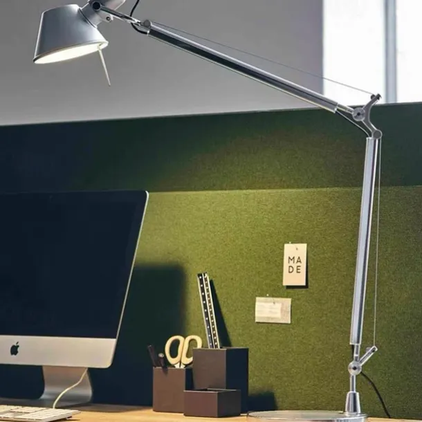 Swing Arm Table lamp LED Silver Table lamp for Desktop Aluminium E27 Flexible Adjustable Eye Care Study Office Table lamp