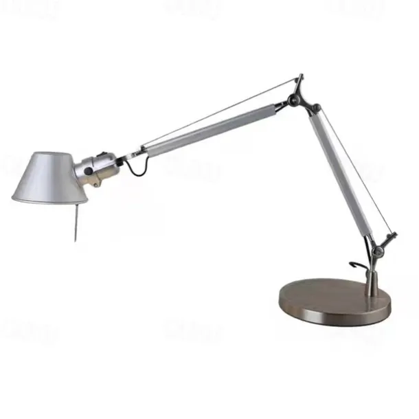 Swing Arm Table lamp LED Silver Table lamp for Desktop Aluminium E27 Flexible Adjustable Eye Care Study Office Table lamp