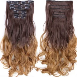 Synthetic Hair Curly Clip In Wig Extension 16 Clips In Hair Extension Hair Pieces Fake Hair Extension Synthetic 49 Colors