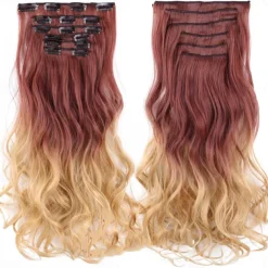 Synthetic Hair Curly Clip In Wig Extension 16 Clips In Hair Extension Hair Pieces Fake Hair Extension Synthetic 49 Colors