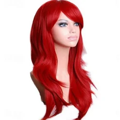 Synthetic Wig Body Wave Asymmetrical Wig Long Light Blonde Watermelon Red Brown Pink Green Synthetic Hair 27 inch Women's Red Brown Halloween Wigs