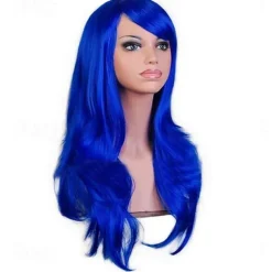 Synthetic Wig Body Wave Asymmetrical Wig Long Light Blonde Watermelon Red Brown Pink Green Synthetic Hair 27 inch Women's Red Brown Halloween Wigs