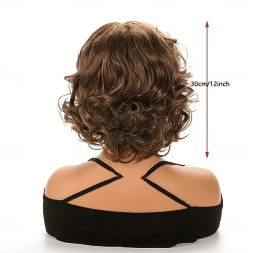 Synthetic Wig Curly Neat Bang Wig Blonde Short Blonde Synthetic Hair Women's Soft Natural Adjustable Blonde