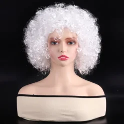 Synthetic Wig Curly With Bangs Machine Made Wig Short White Yellow Red Blue Orange Synthetic Hair Women's Pink Red Blue