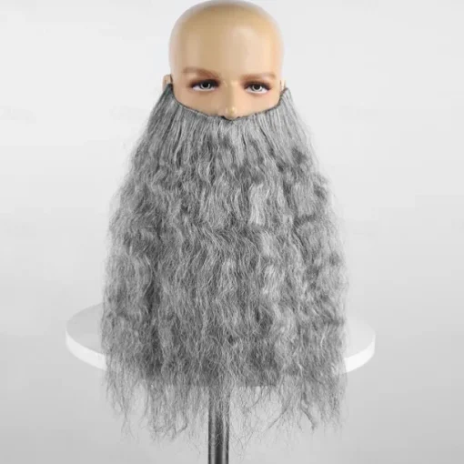 Synthetic Wig Curly With Bangs Machine Made Wig Short Grey Synthetic Hair Men's Gray
