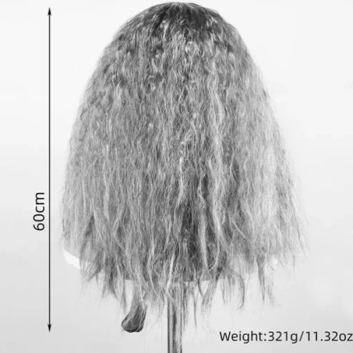 Synthetic Wig Curly With Bangs Machine Made Wig Short Grey Synthetic Hair Men's Gray
